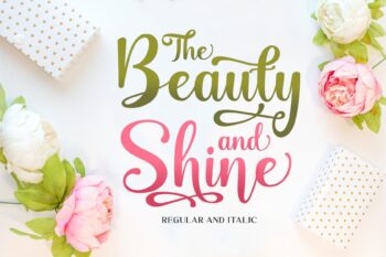 Beauty & shine font poster